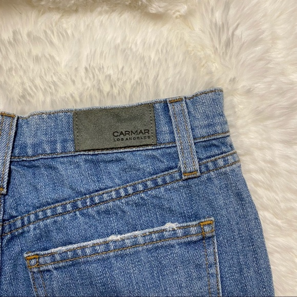 Carmar Distressed Denim Shorts Button Fly Size 25 - Picture 5 of 7